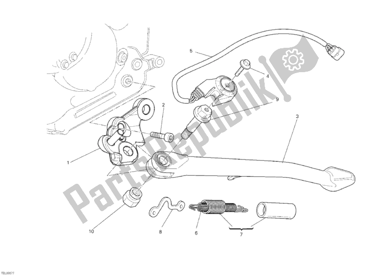 Toutes les pièces pour le Béquille Latérale du Ducati Monster 1100 S 2010